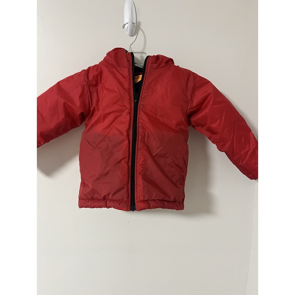 Boys youth red‎ puffer jacket size 4 Operation Warm fleece lined